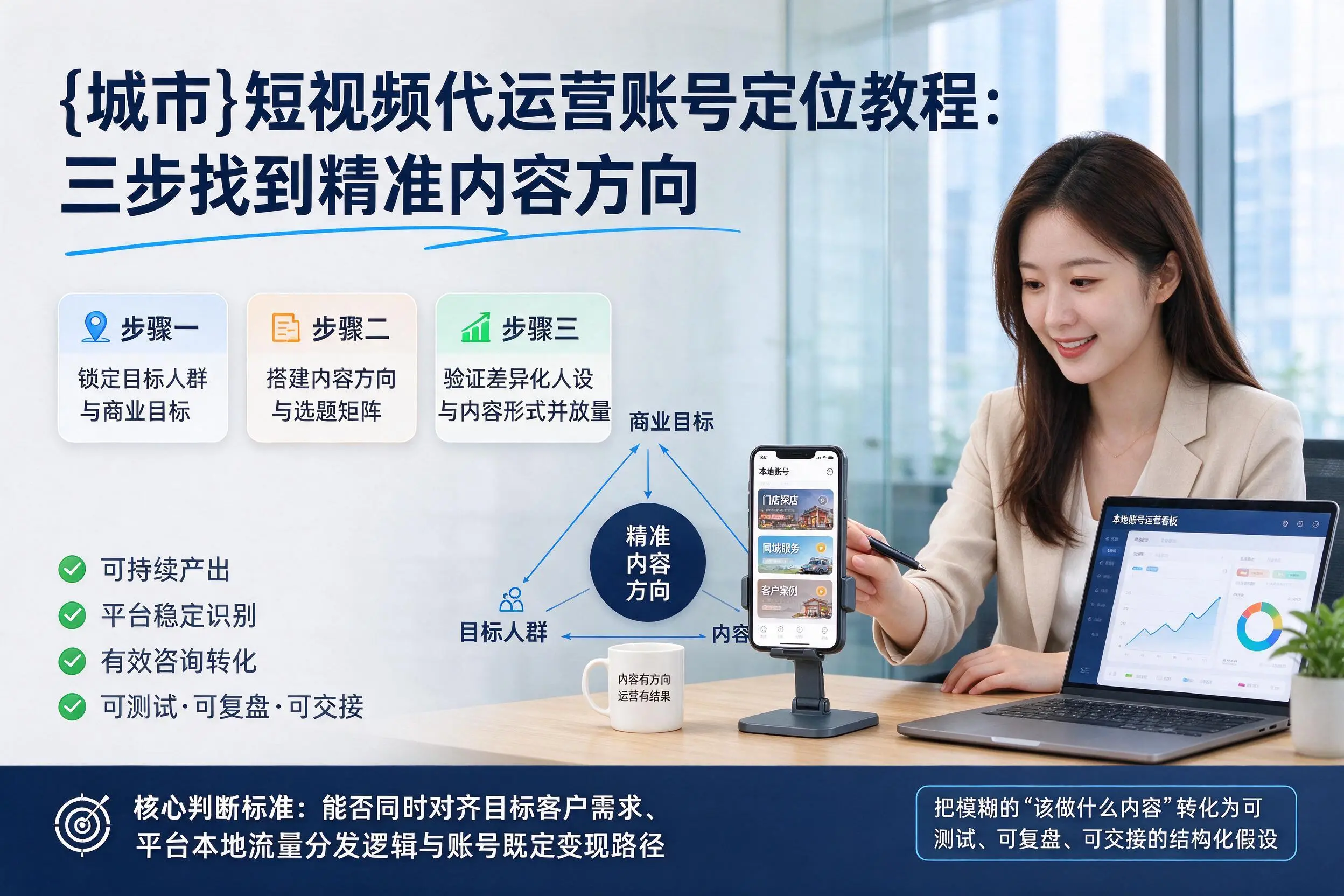 濮阳短视频代运营账号定位教程:三步找到精准内容方向