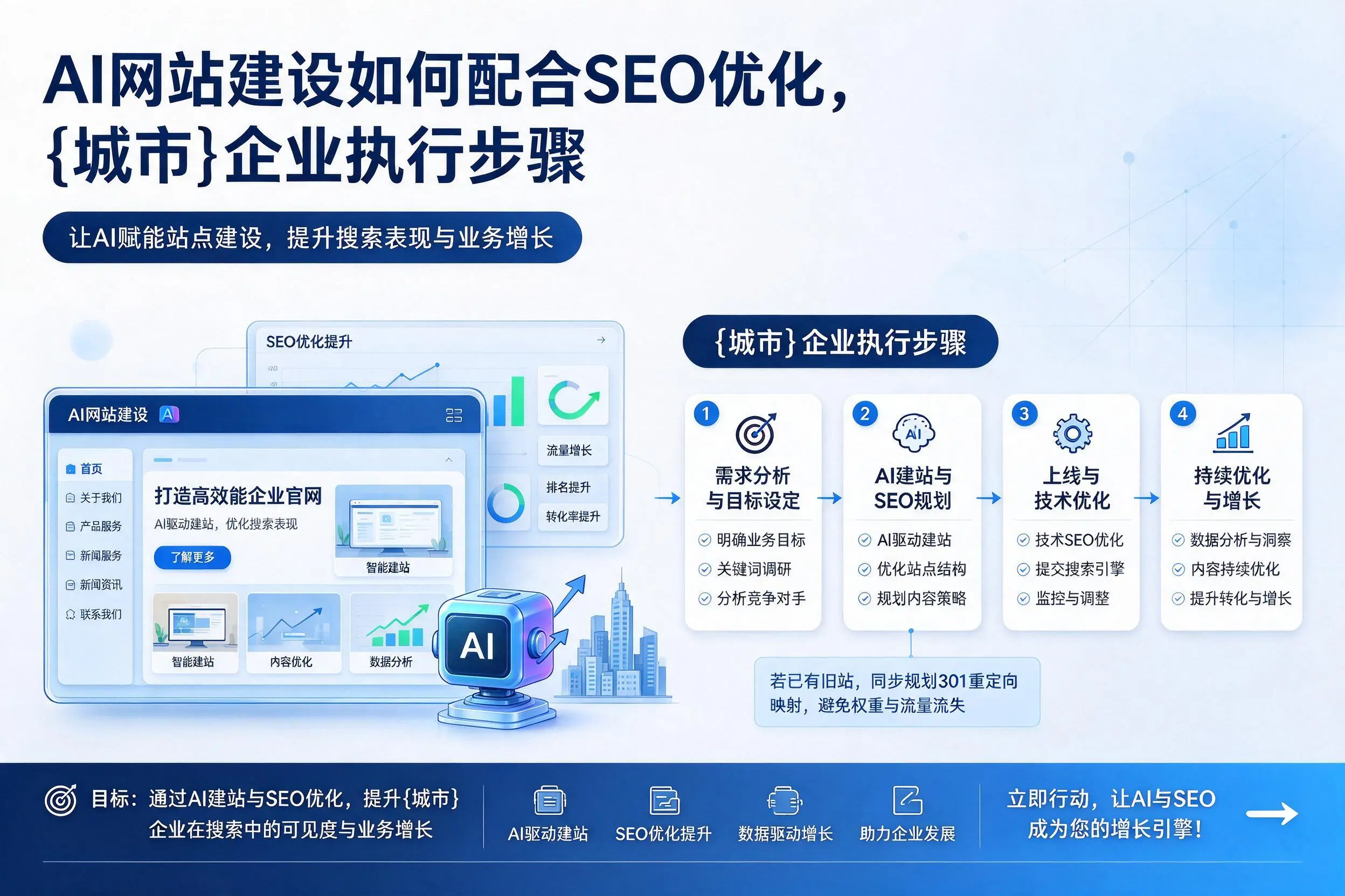 AI网站建设如何配合SEO优化,濮阳企业执行步骤
