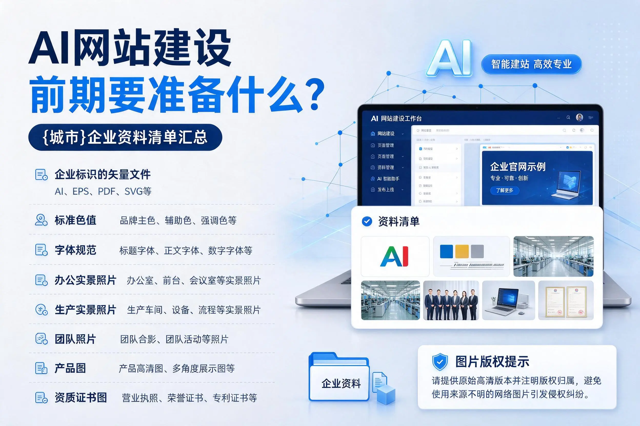 AI网站建设前期要准备什么？濮阳企业资料清单汇总
