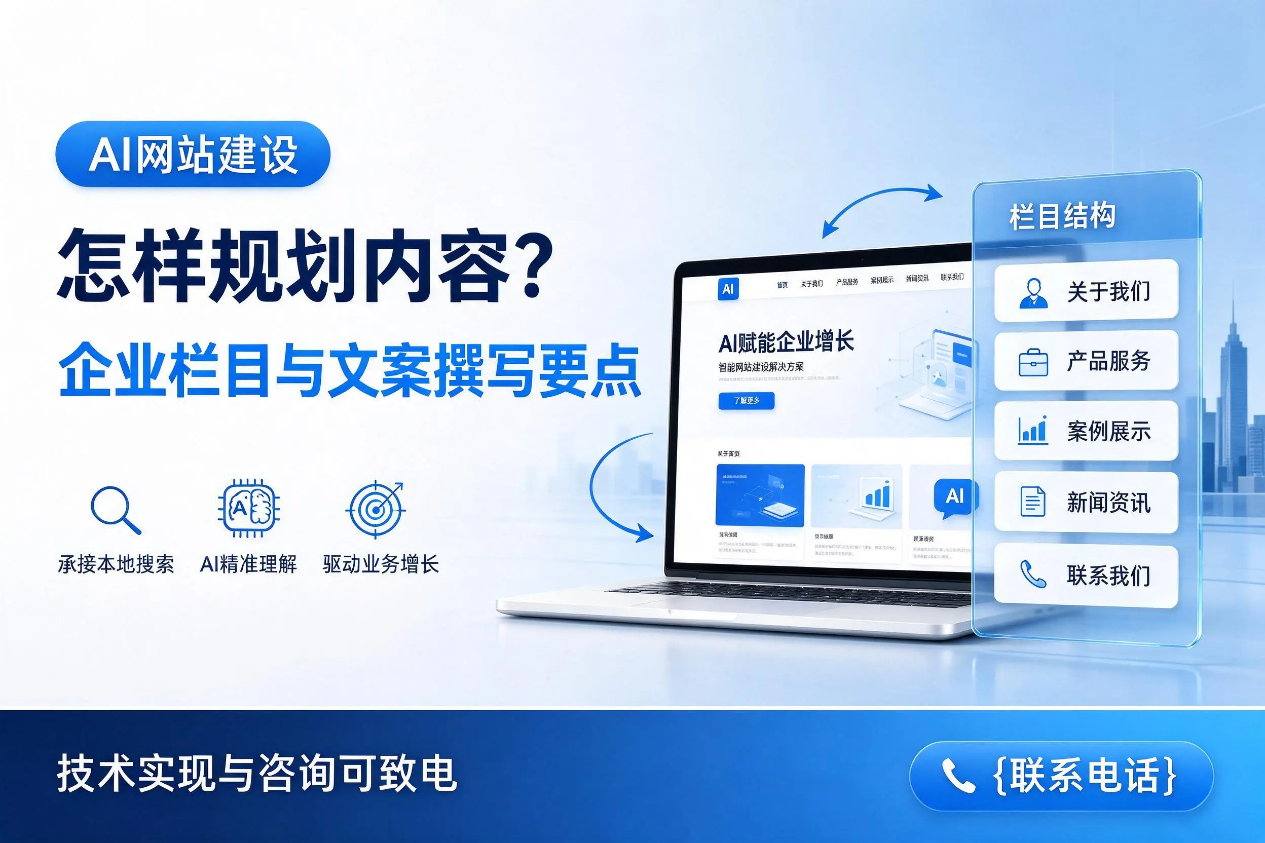 AI网站建设怎样规划内容？濮阳企业栏目与文案撰写要点