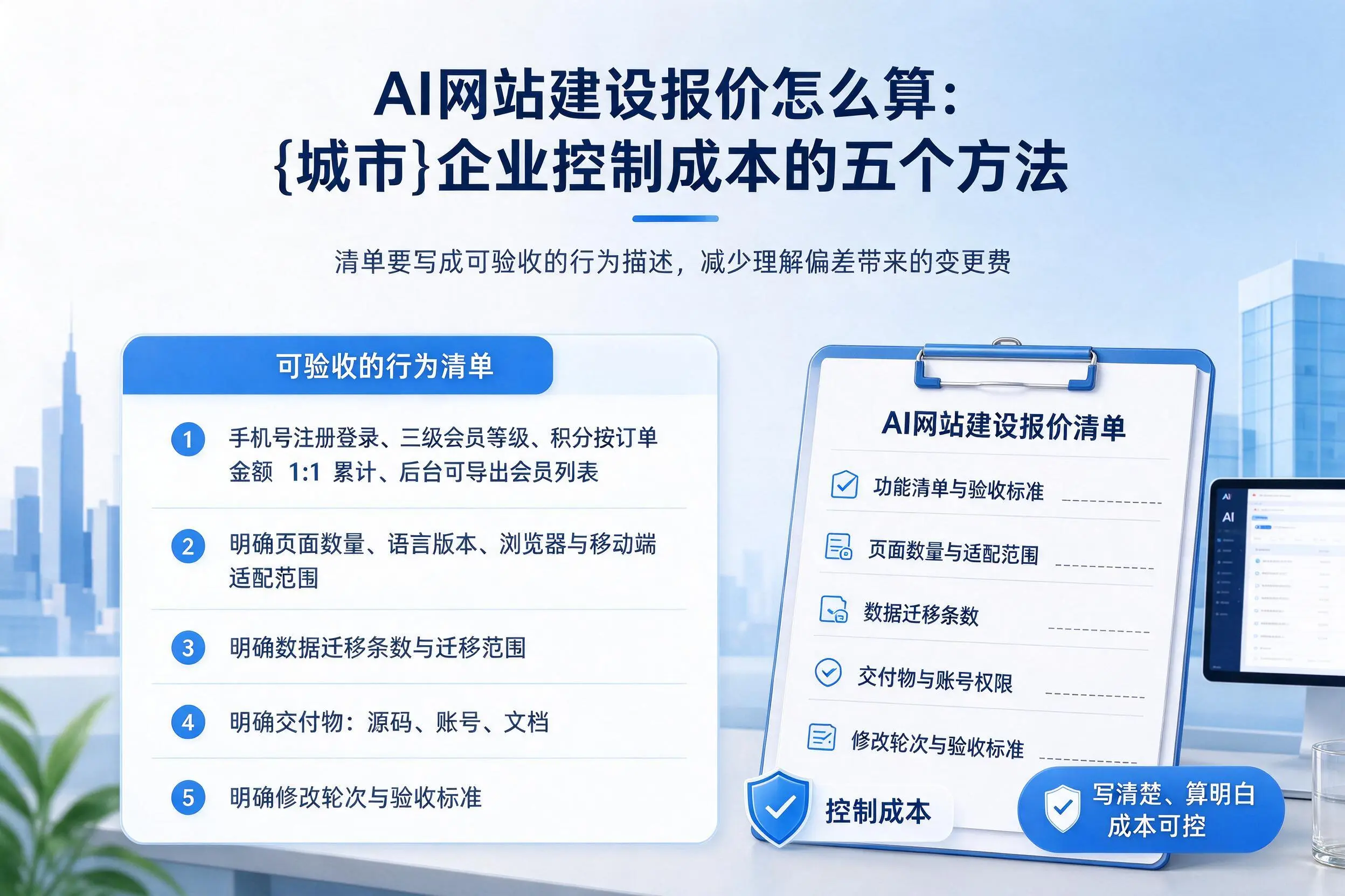 AI网站建设报价怎么算:濮阳企业控制成本的五个方法
